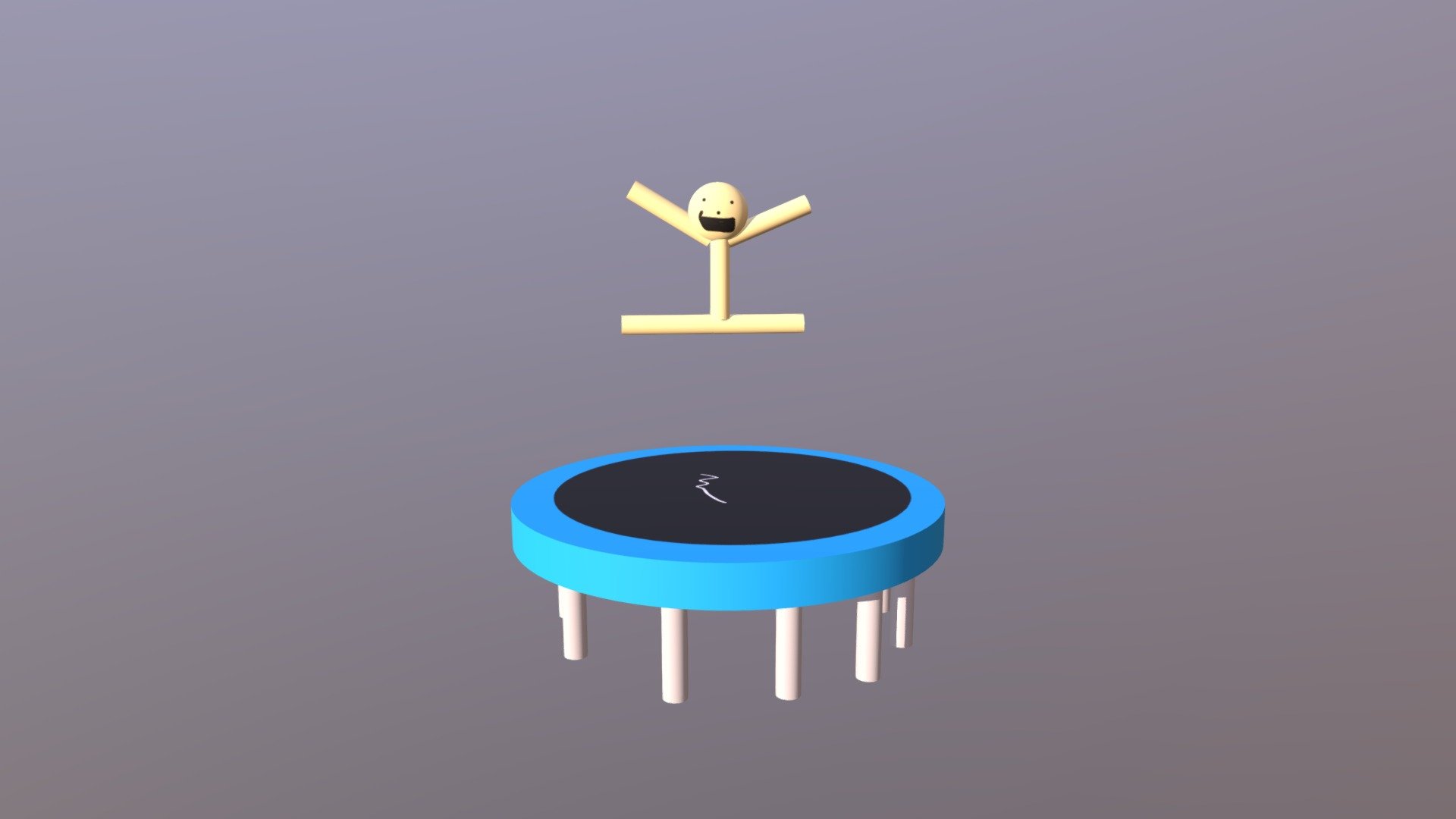 A boy jumping on the trampoline