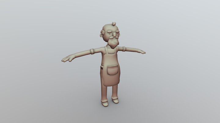 Old Man Glass Blower 3D Model