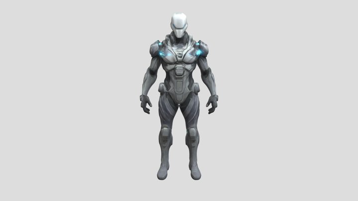 Advanced Cybernetic Soldier 3D Model