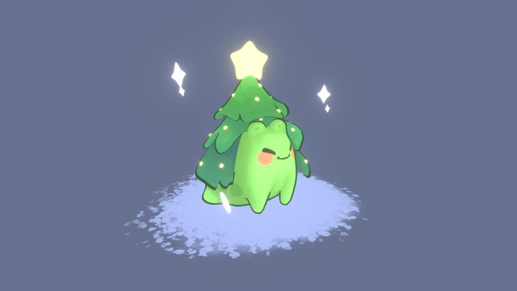 Cute Christmas Frog