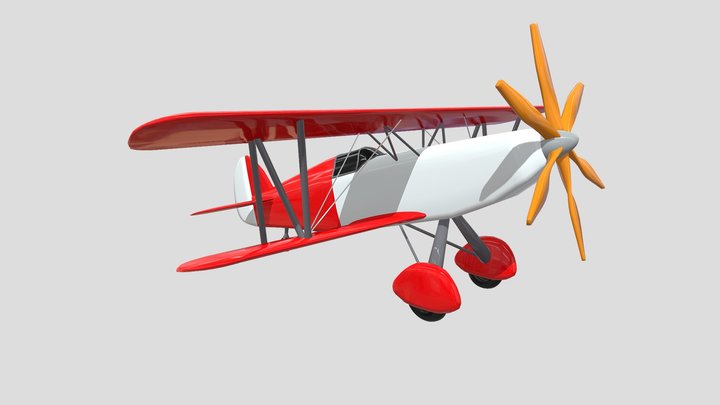 Double Wing Airplane 3D Model