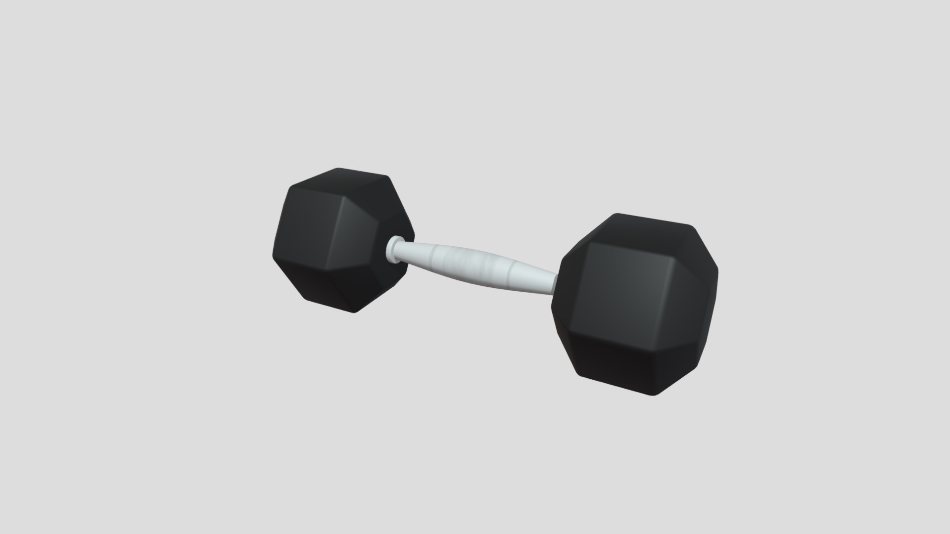3D model Dumbell - This is a 3D model of the Dumbell. The 3D model is about a black and silver computer mouse.