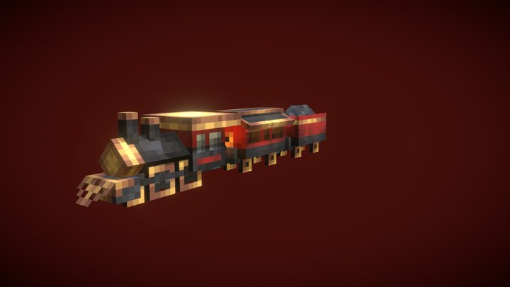 Miniature Toy Train for Minecraft 3D Model