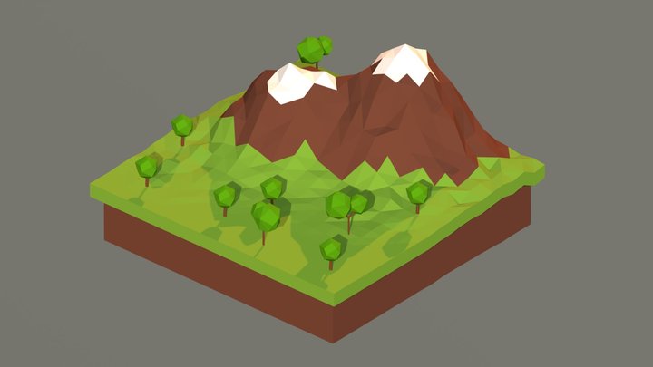 Mountain Low Poly 3D Model