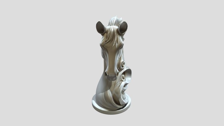 Ornamental horse head sculpture 3D Model