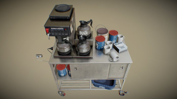 Coffee Cart 3D Model