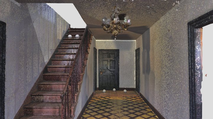 Brown House Hallway 3D Model