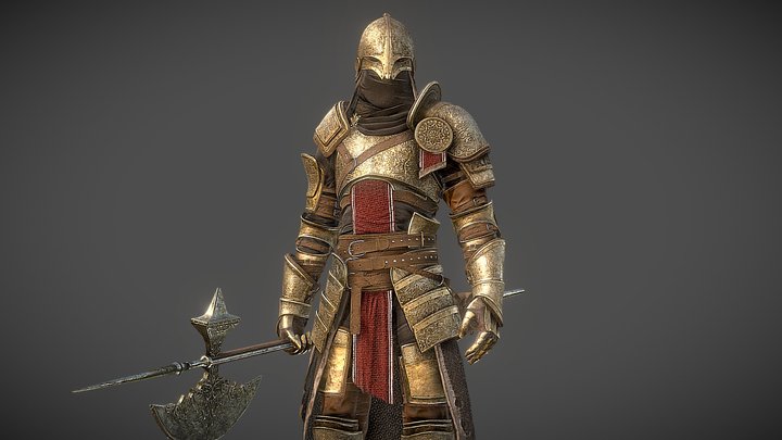 Golden Knight 3D Model