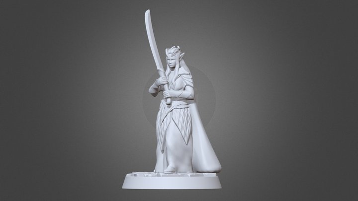 Elven Princess miniature STL for 3d printing 3D Model