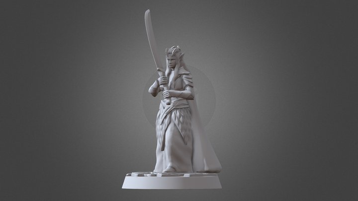 Elven Princess miniature STL for 3d printing 3D Model