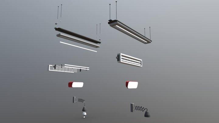 Office Lamps - Bobov (Game) 3D Model