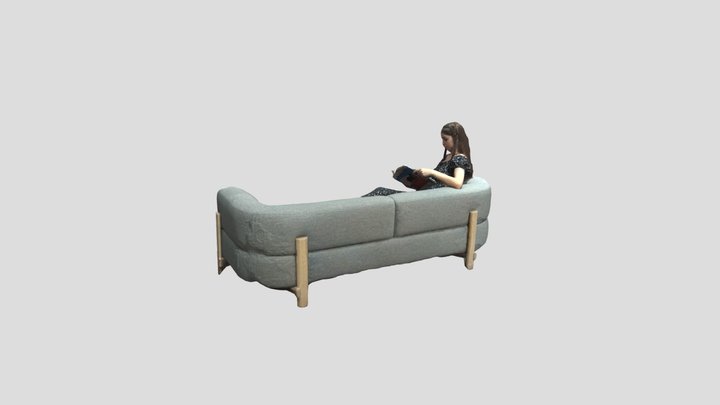 Grey Sofa 3D Model