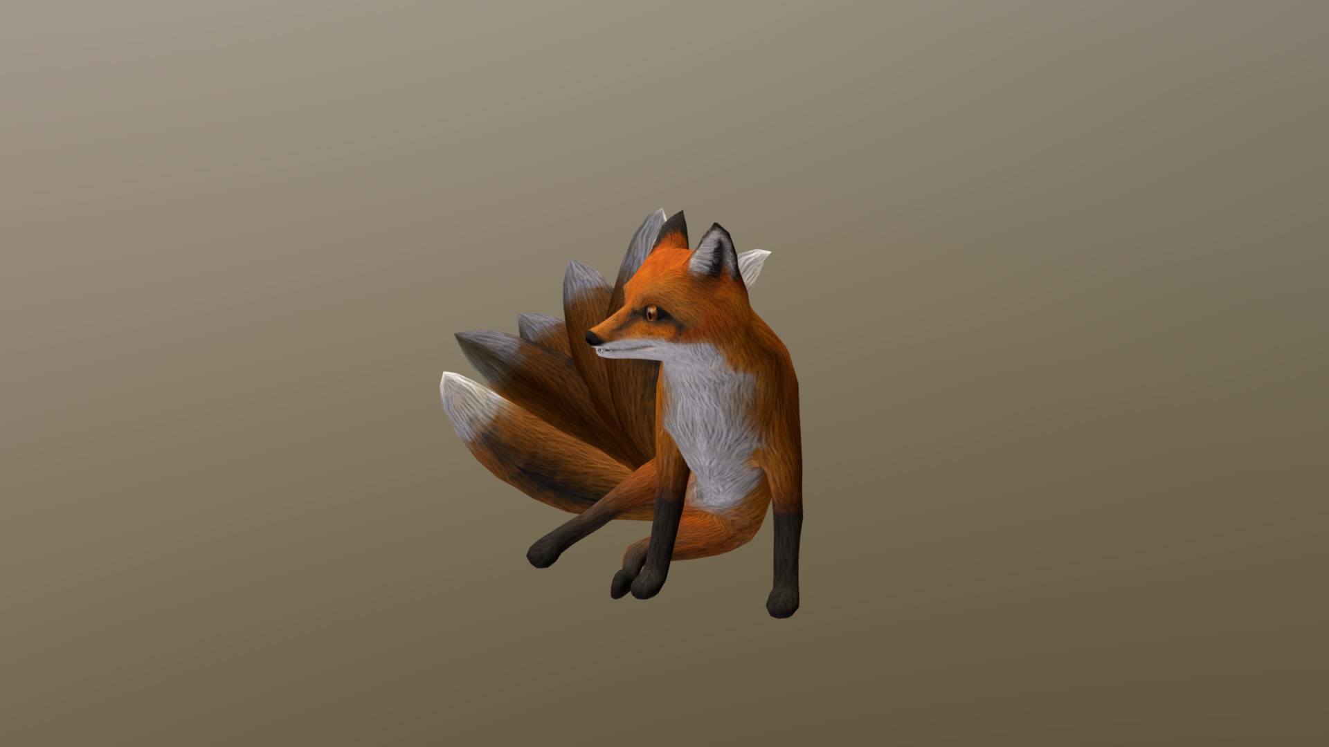 3D model Kitsune Fox - This is a 3D model of the Kitsune Fox. The 3D model is about a fox with wings.