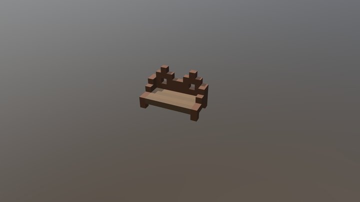 Wood Bench2 3D Model