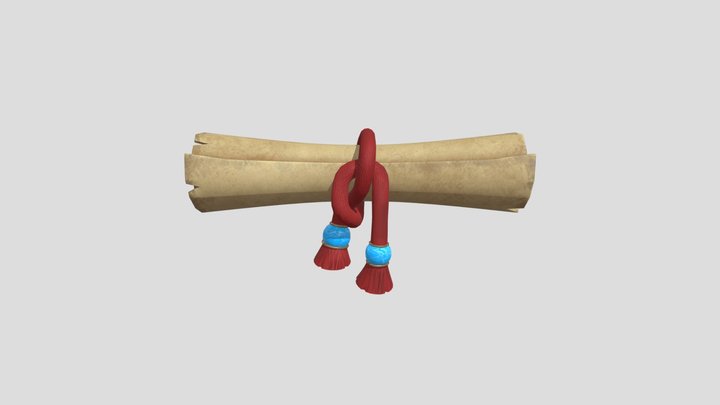 Low Poly Scroll 3D Model