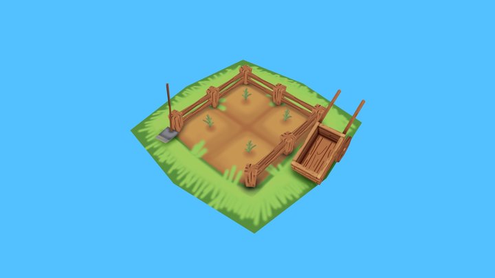Farm low poly 3D Model