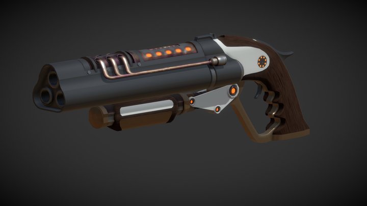 Shotgun SteamPunk 3D Model
