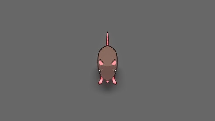 Toon Style Rat 3D Model