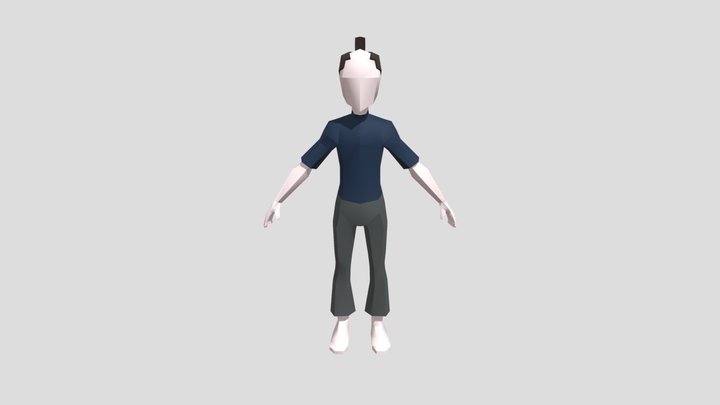 LowPoly Japanese noble 3D Model