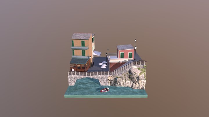 City Scene Cinque Terre 3D Model