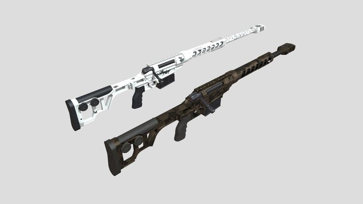 Lobaev sniper rifles Stalingrad&Berserk 3D Model