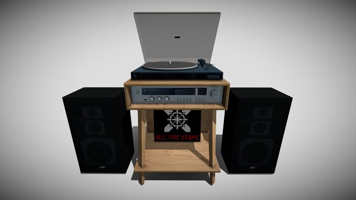 record player table 3D Model