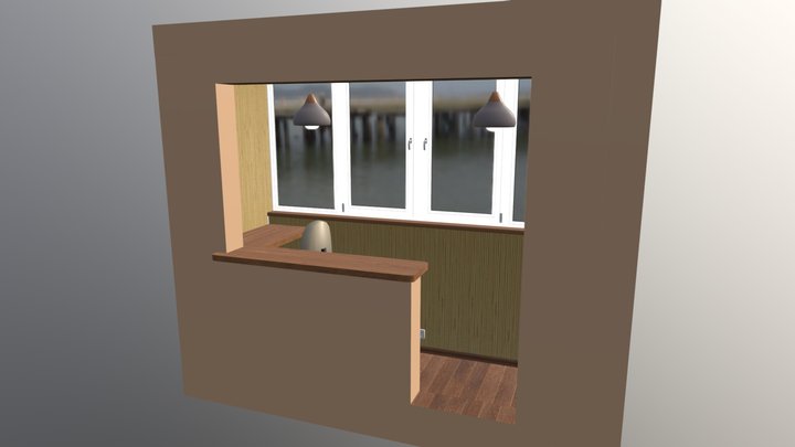 3м прямая лоджия 3D Model