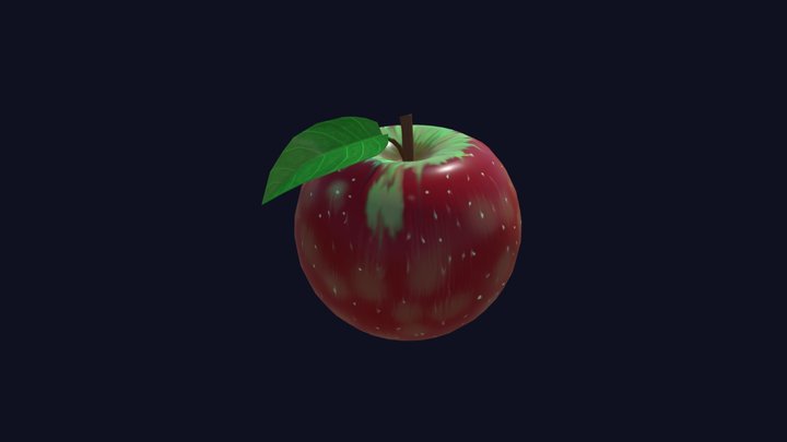 Apple Hand Painted 3D Model