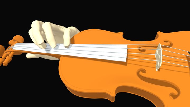 Violin hand with motion - D 3D Model