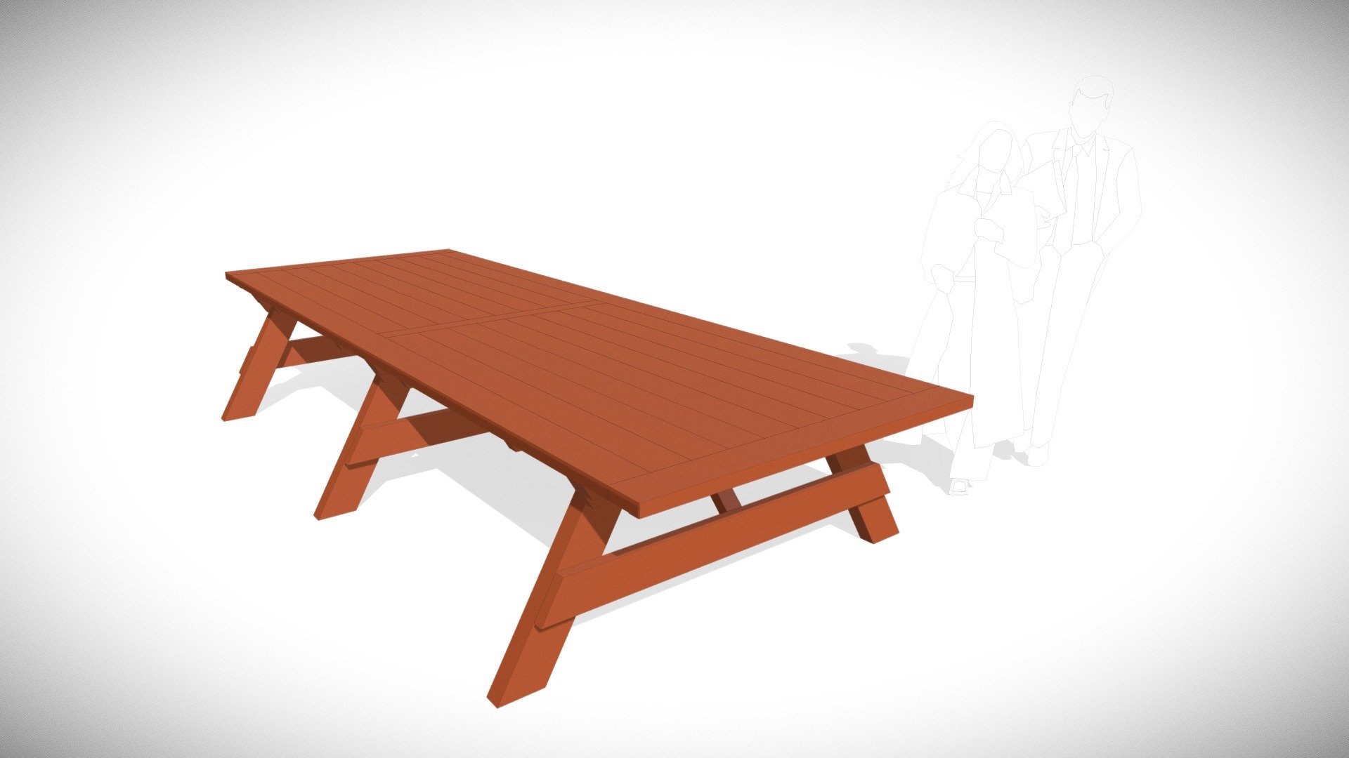 Forever Picnic Table (Unattached Benches) 3D model by Jelomat