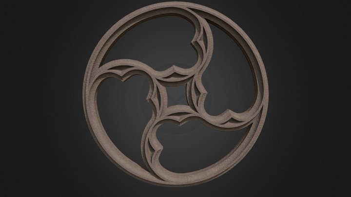 4 Fish bladder gothic tracery 3D Model