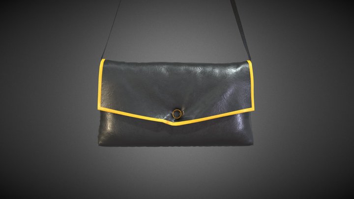 Black Leather Bag 3D Model