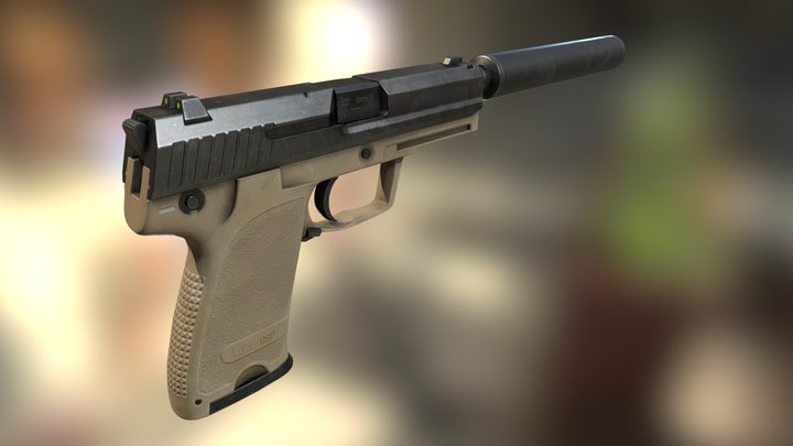 HK USP 9 Tactical 3D Model
