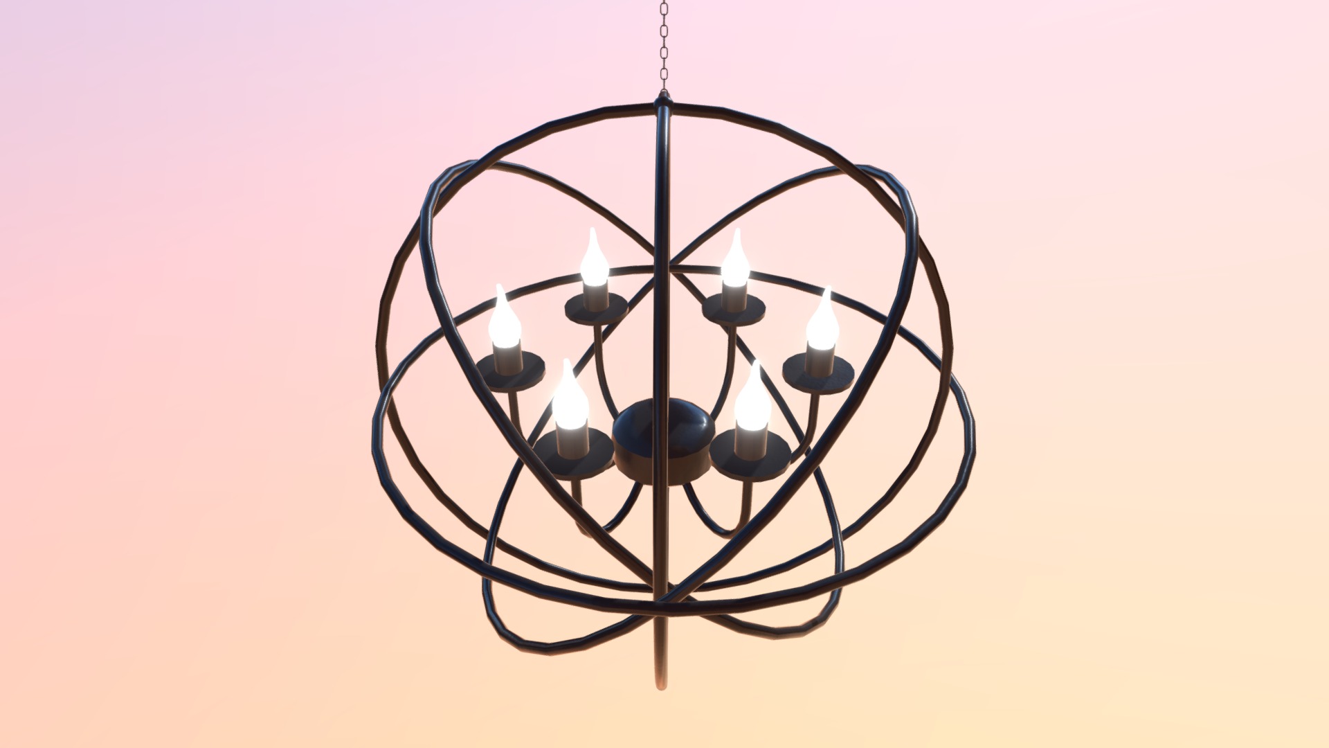 3D model Modern Orbit Chandelier - This is a 3D model of the Modern Orbit Chandelier. The 3D model is about a light fixture with many bulbs.