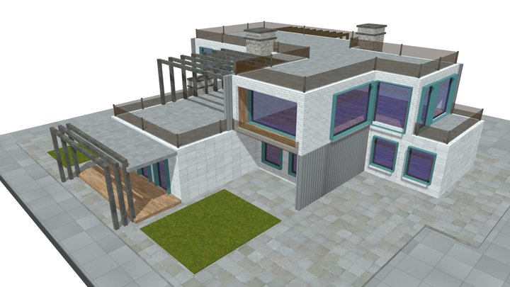 modern luxury villa house building design – Gratis 3D-model STL