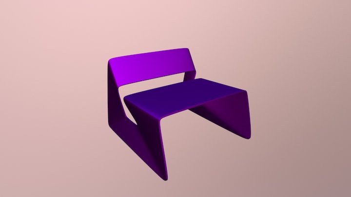 Blue Designer Chair 3D Model