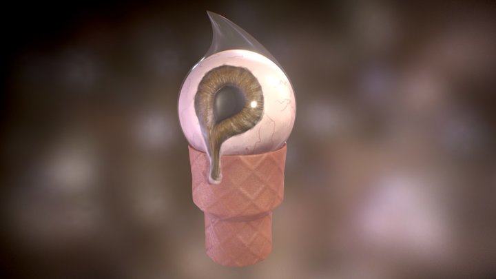 Eye Scream Cone 3D Model
