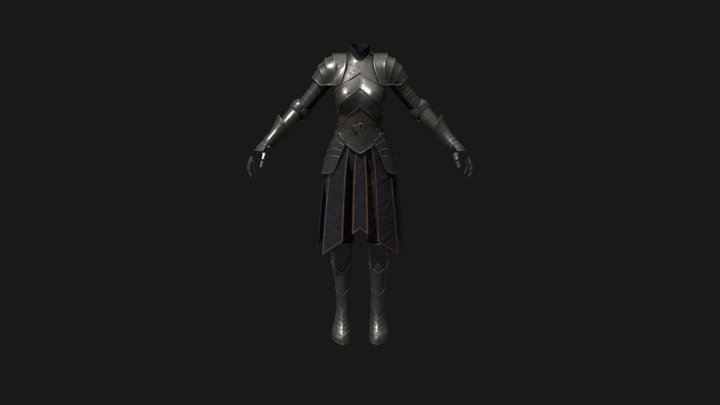 Procedural female armor test 10 3D Model