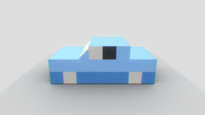 Tiny blue car 3D Model