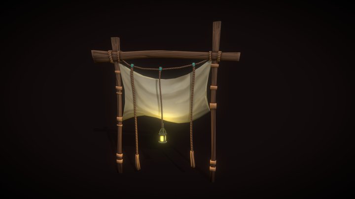 Stylized PostLine 3D Model