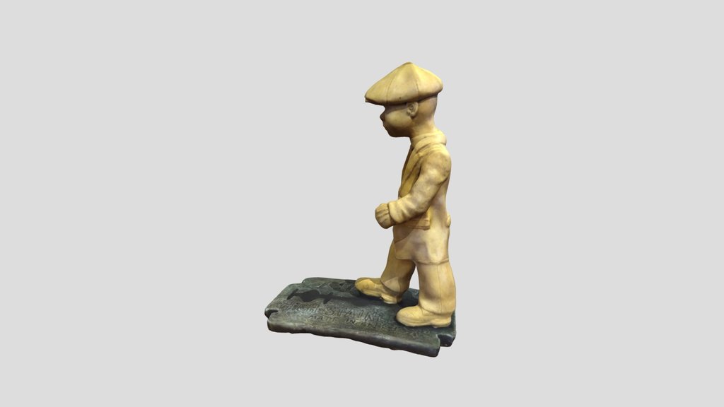 Light Beige Newsboy Figurine浅米色报童小雕像