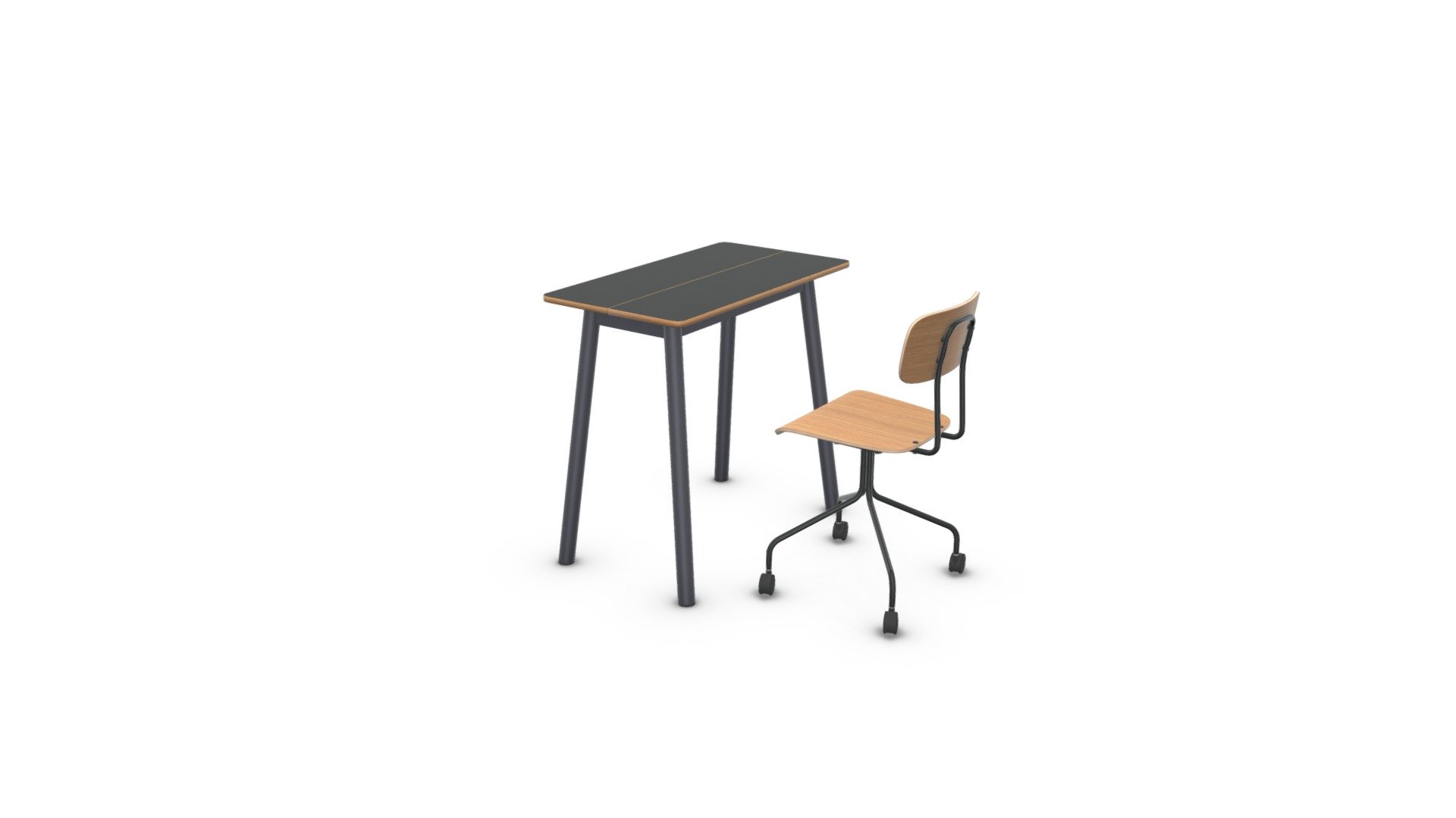 MADE Essentials Mino Desk and Office Chair, Grey - Download Free 3D ...