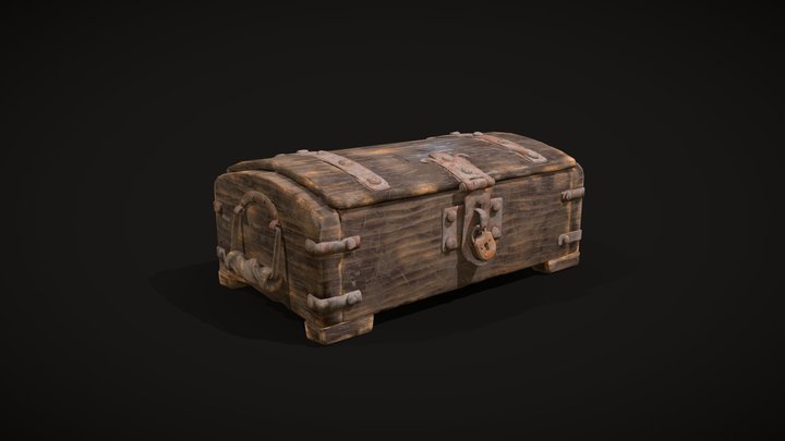 Old wooden chest 3D Model