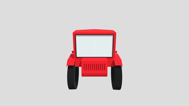 Rusty Tractor with Open Cargo Bay 3D Model