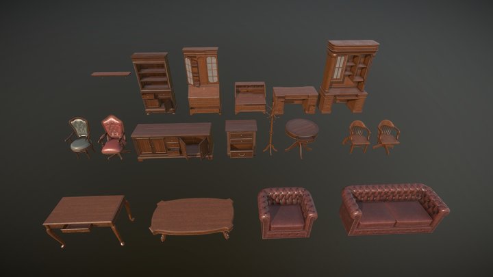 40s Office Props P1 3D Model