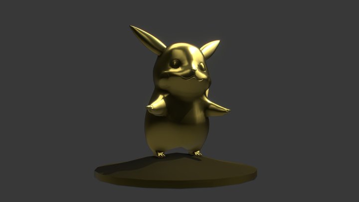 Pikachu Trophy 3D Model
