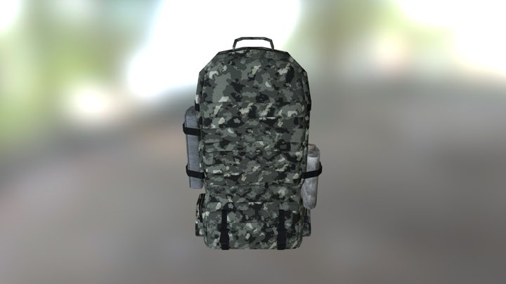 Backpack-2_winter camuflage 3D Model
