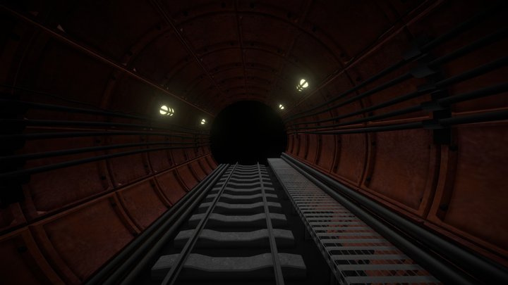 Corrosed Subway Tunnel 3D Model