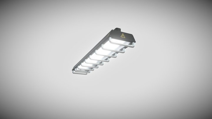 Industrial Barred Light 3D Model
