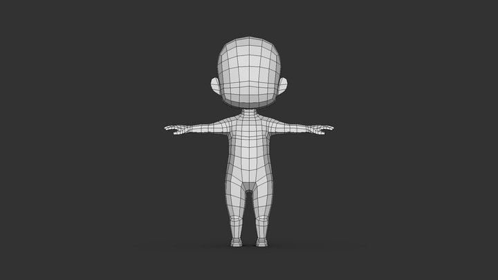 CHARACTER- BOY BASE MESH LOWPOLY 3D MODEL 3D Model